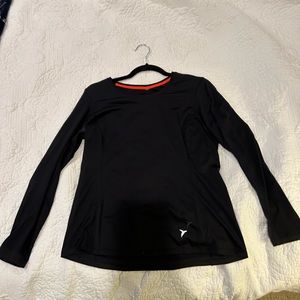 Black athletic breathable long sleeve shirt